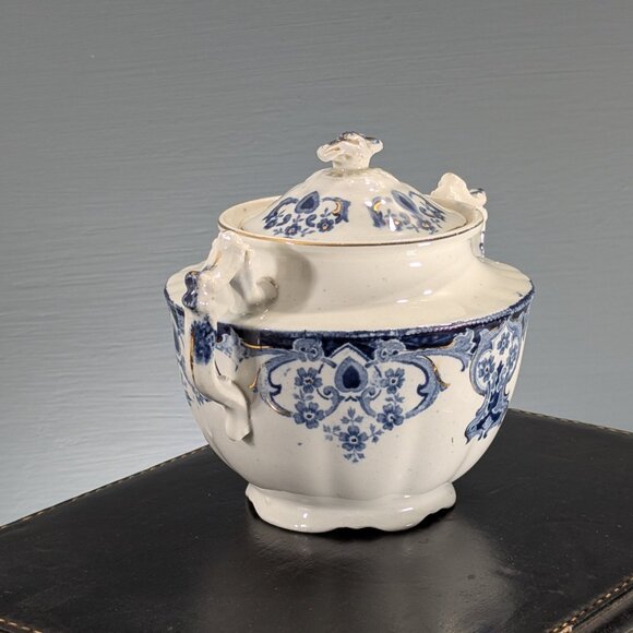 Antique Art Nouveau covered storage jar by Myott Son & Co England Marlboro - Picture 2 of 9